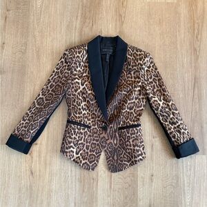 BCBGMaxAzria Leopard Print Blazer with Black Trim